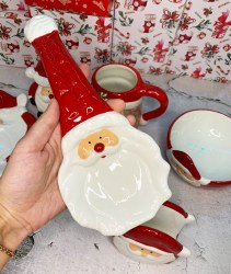 Набор новогодней посуды Дед Мороз 6 предметов