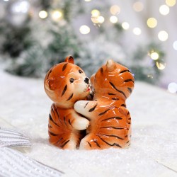 Набор для специй "Тигрята обнимашки", цвет оранжевый, керамика, 11 см