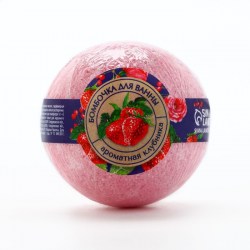 Бомбочка для ванны 120 г, аромат клубники КЛАДОВАЯ КРАСОТЫ