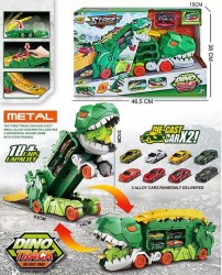Набор "Автотрек" T-Rex с 2 машинками зеленый в коробке