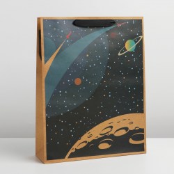 Пакет крафтовый вертикальный Космос, L 31 × 40 × 11,5 см