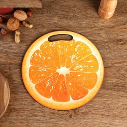 Доска Апельсин разделочная и сервировочная круглая деревянная 26,5 см