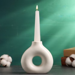 Подсвечник Меланд белый глянец 10х5х10см 