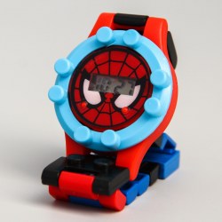 Часы наручные лего, Человек-паук, ремешок-конструктор