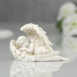 Сувенир статуэтка Ангелочек спящий в крыльях 7 см 162005