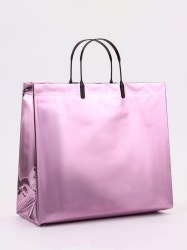 Пакет подарочный ПВХ голография, розовый, пластиковая ручка, 32×28×11 см