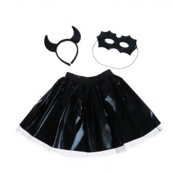 Карнавальный набор Летучая мышь 3 предмета: ободок, юбка, маска, цвет чёрный