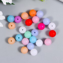 Бусины для творчества пластик Шарики цветные матовые набор 20 гр d=1,2 см