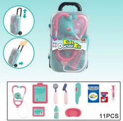 Набор доктора (11 предметов) в чемодане на колесах