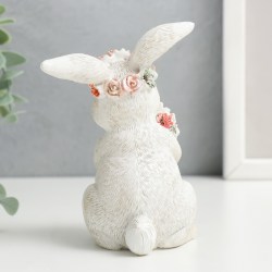 Сувенир статуэтка пасхальная заяц кролик белый 11 см