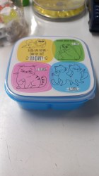 Ланч-бокс 3 отделения с ложкой Кот 400 мл голубой