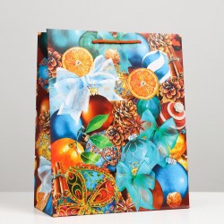 Пакет подарочный "Апельсины", 26 х 32 х 12 см