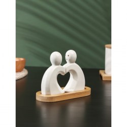 Набор для специй на деревянной подставке Влюбленность 2 предмета: солонка, перечница цвет белый