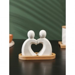 Набор для специй на деревянной подставке Влюбленность 2 предмета: солонка, перечница цвет белый