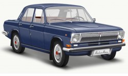 Машина металл ГАЗ-2401 ВОЛГА длина 12 см, двери, темно-синий