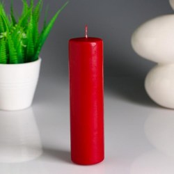 Свеча - цилиндр, 4×15 см, 23 ч, бордо