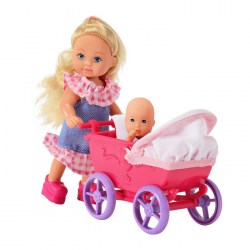 Кукла Еви с малышом на прогулке, с аксессуарами