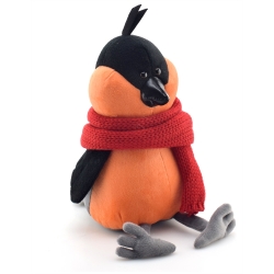Мягкая игрушка Снегирь в красном шарфе 20 см	