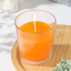 Свеча в гладком стакане ароматизированная Сочное манго