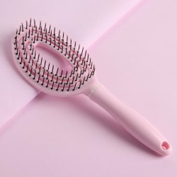 Расчёска массажная, для сушки волос, 7 × 24 см, цвет розовый