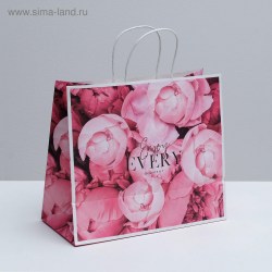 Пакет подарочный крафтовый Enjoy every moment, 32 × 28 × 15 см
