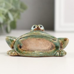 Фигурка керамика Зеленая лягушка со сложенными лапками», 4.6×9×5.6 см