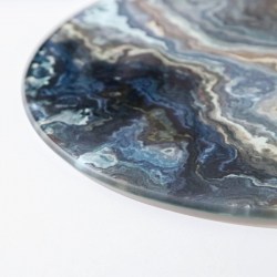Доска разделочная стеклянная Мрамор оникс d 20 см