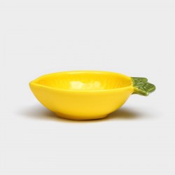 Тарелка салатник керамика Лимон 14 см желтый