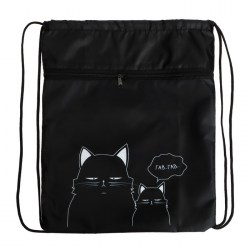 Мешок сумка рюкзак для обуви черный кот котик