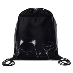 Мешок сумка рюкзак для обуви черный кот котик