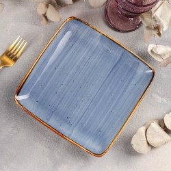 Тарелка квадратная Индиголит 20х2 см, цвет синий