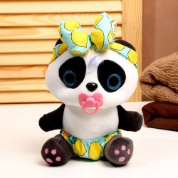 Мягкая игрушка Панда с соской, цвета МИКС