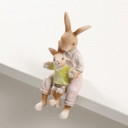 Статуэтка сувенир пасхальный Заяц кролик на полке 12 см