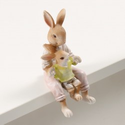 Статуэтка сувенир пасхальный Заяц кролик на полке 12 см