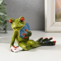 Фигурка полистоун лак Лягушонок-картёжник 12.5×8×8 см