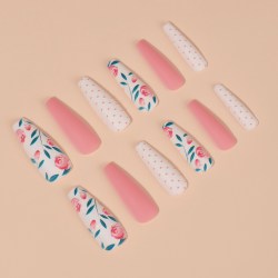 Накладные ногти «Легкое настроение», 12 шт, с клеевыми пластинами, форма балерина, разноцветные				