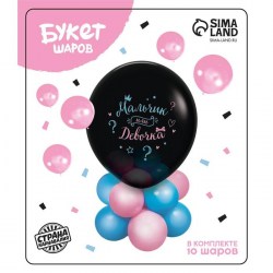 БЕЗ НАДУВКИ Воздушные шары букет Гендер-пати набор 18 шт.